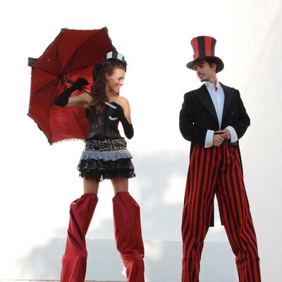 circus burlesque stilt walkers for hire in mallorca